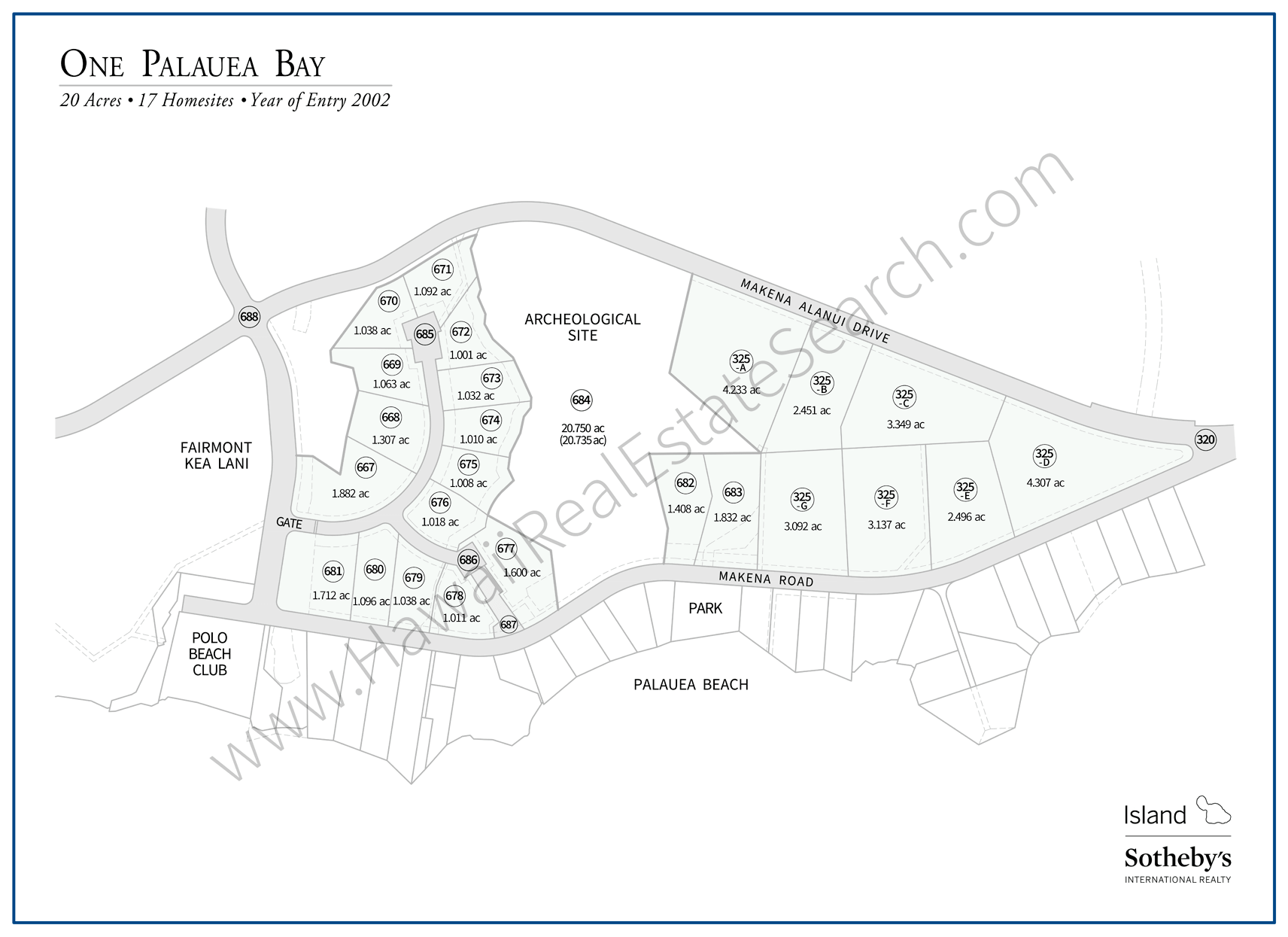 One Palauea Bay Map Updated